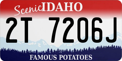 ID license plate 2T7206J