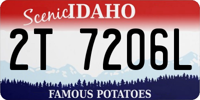 ID license plate 2T7206L