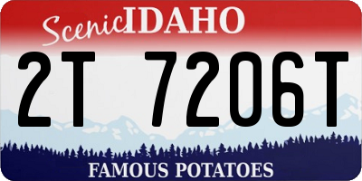 ID license plate 2T7206T