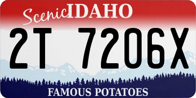 ID license plate 2T7206X