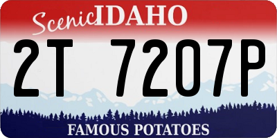 ID license plate 2T7207P