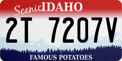 ID license plate 2T7207V