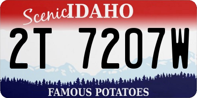 ID license plate 2T7207W