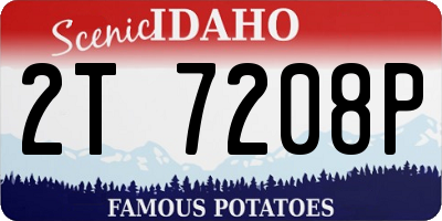 ID license plate 2T7208P