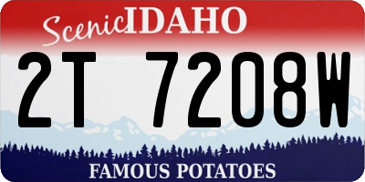 ID license plate 2T7208W