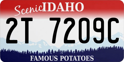 ID license plate 2T7209C