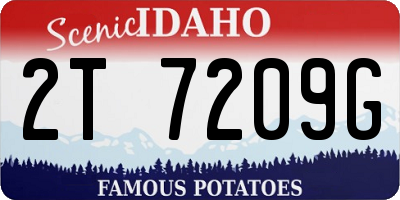 ID license plate 2T7209G