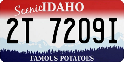 ID license plate 2T7209I