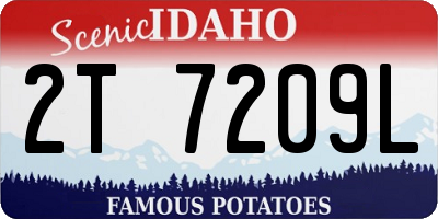 ID license plate 2T7209L