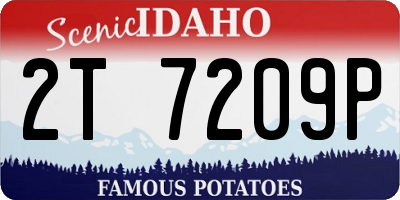ID license plate 2T7209P