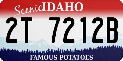 ID license plate 2T7212B