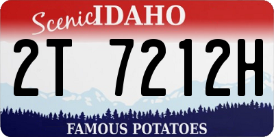 ID license plate 2T7212H