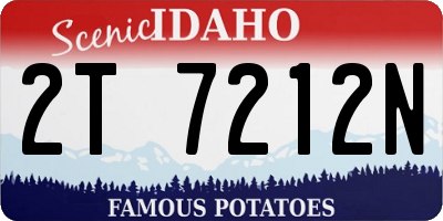 ID license plate 2T7212N