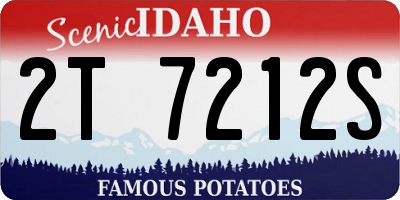ID license plate 2T7212S