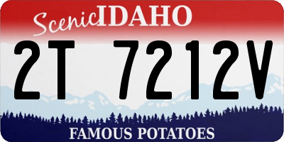 ID license plate 2T7212V