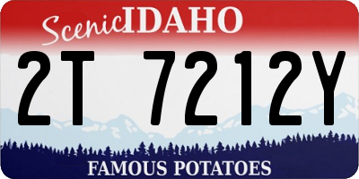ID license plate 2T7212Y