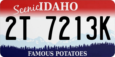 ID license plate 2T7213K