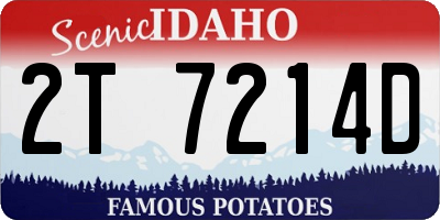 ID license plate 2T7214D