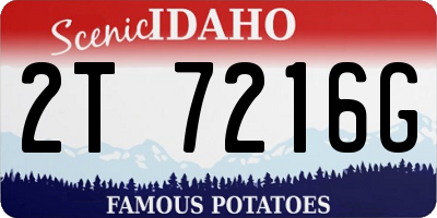 ID license plate 2T7216G