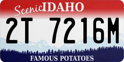ID license plate 2T7216M