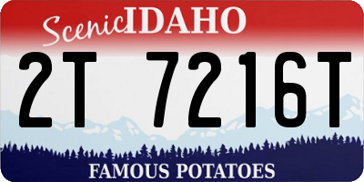 ID license plate 2T7216T