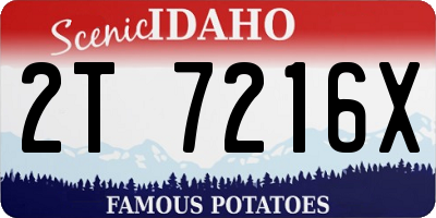 ID license plate 2T7216X