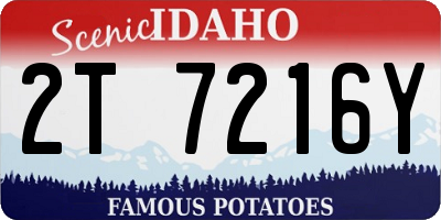 ID license plate 2T7216Y