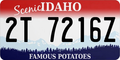 ID license plate 2T7216Z