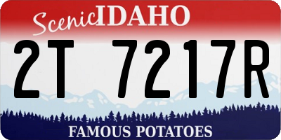 ID license plate 2T7217R