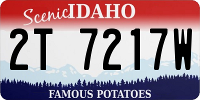 ID license plate 2T7217W