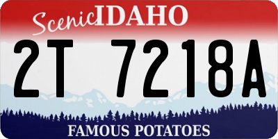 ID license plate 2T7218A