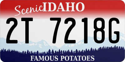 ID license plate 2T7218G