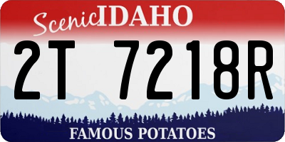 ID license plate 2T7218R