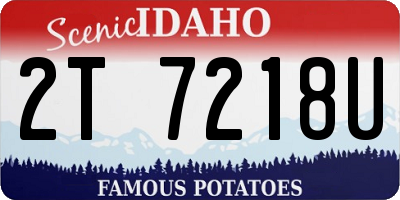 ID license plate 2T7218U