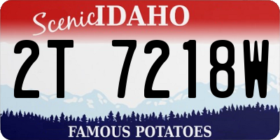 ID license plate 2T7218W
