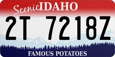 ID license plate 2T7218Z