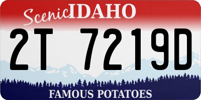 ID license plate 2T7219D