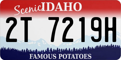 ID license plate 2T7219H