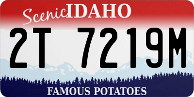 ID license plate 2T7219M