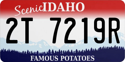 ID license plate 2T7219R