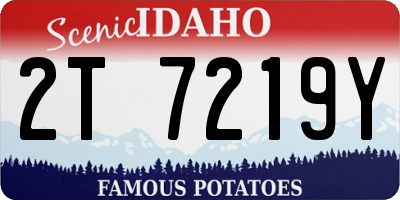 ID license plate 2T7219Y