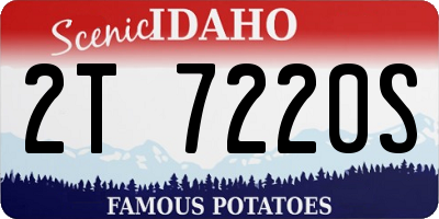 ID license plate 2T7220S