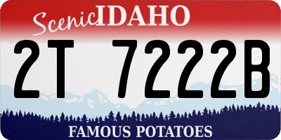 ID license plate 2T7222B