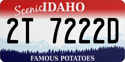 ID license plate 2T7222D
