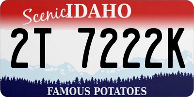 ID license plate 2T7222K