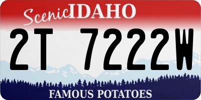 ID license plate 2T7222W