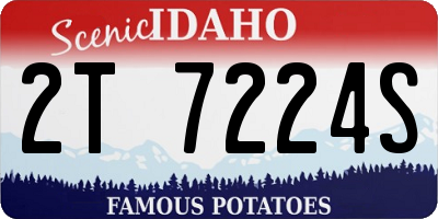 ID license plate 2T7224S