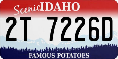 ID license plate 2T7226D