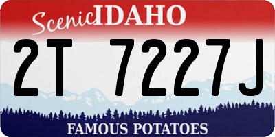 ID license plate 2T7227J