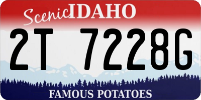 ID license plate 2T7228G